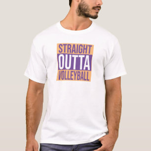 STRAIGHT OUTTA VOLLEYBALL Personalized Text Colour T-Shirt