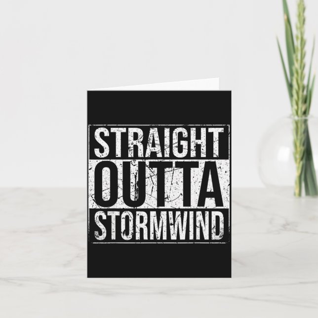 Straight Outta Wind Funny Wow Alliance Gamer Vinta Card (Front)