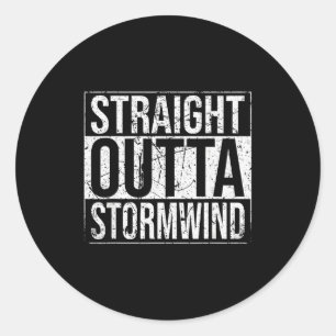 Straight Outta Wind Funny Wow Alliance Gamer Vinta Classic Round Sticker