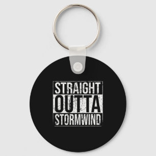 Straight Outta Wind Funny Wow Alliance Gamer Vinta Keychain