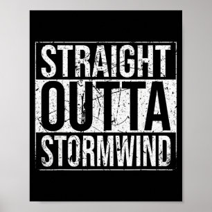 Straight Outta Wind Funny Wow Alliance Gamer Vinta Poster