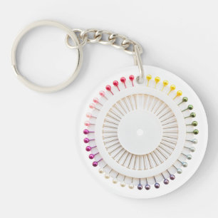 Straight pins holder keychain