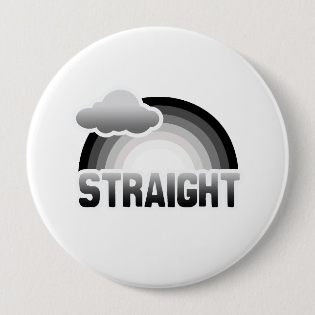 STRAIGHT RAINBOW 4 INCH ROUND BUTTON (Front)