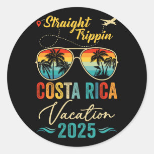 Straight Trippin Costa Rica 2025 Family Summer Vac Classic Round Sticker