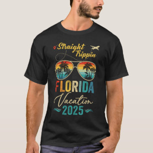 Straight Trippin Florida 2025 Family Summer Vacati T-Shirt
