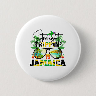 Straight Trippin' Jamaica Vacation 2025 Birthday F 2 Inch Round Button