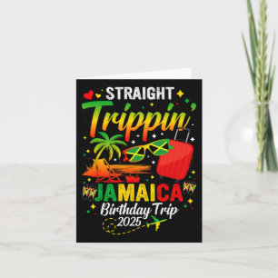 Straight Trippin' Jamaica Vacation 2025 Birthday F Card