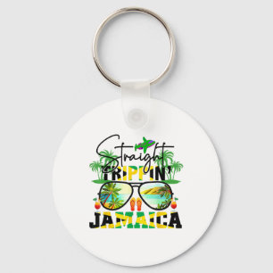 Straight Trippin' Jamaica Vacation 2025 Birthday F Keychain