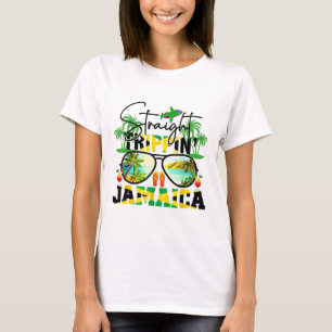 Straight Trippin' Jamaica Vacation 2025 Birthday F T-Shirt
