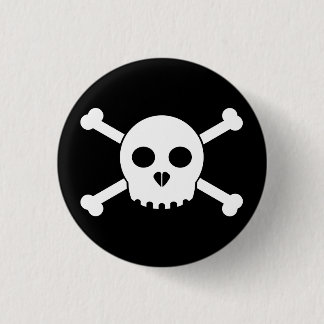 Straight White Deth's Head Button
