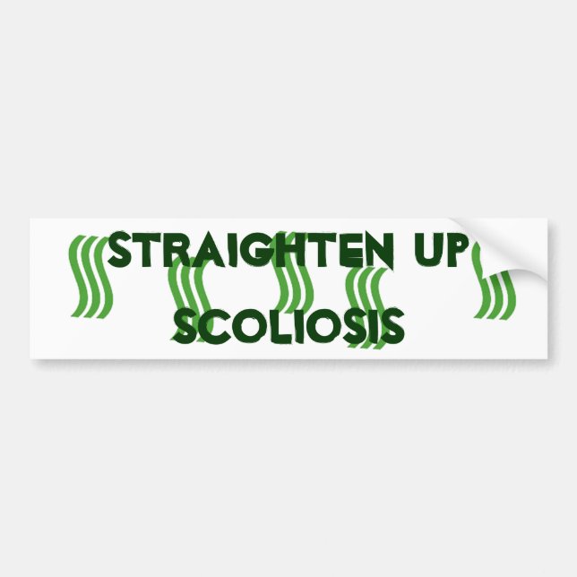 Straighten Up Scoliosis Bumper Sticker (Front)