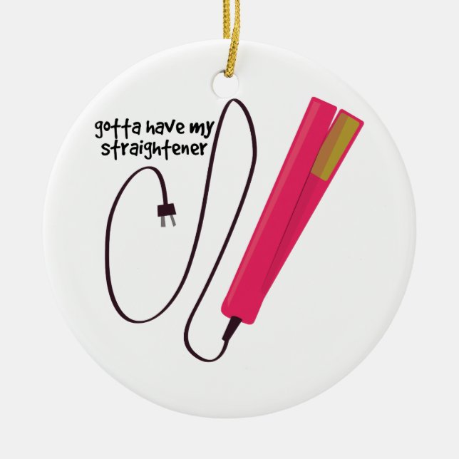 Straightener Ceramic Ornament (Front)