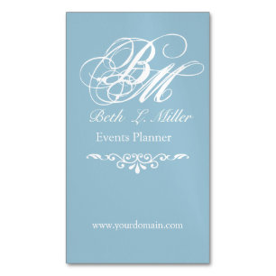 Straightforward  Lettering Monogrammed Magnetic Business Card
