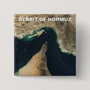 Strait of Hormuz Satellite Image 2 Inch Square Button