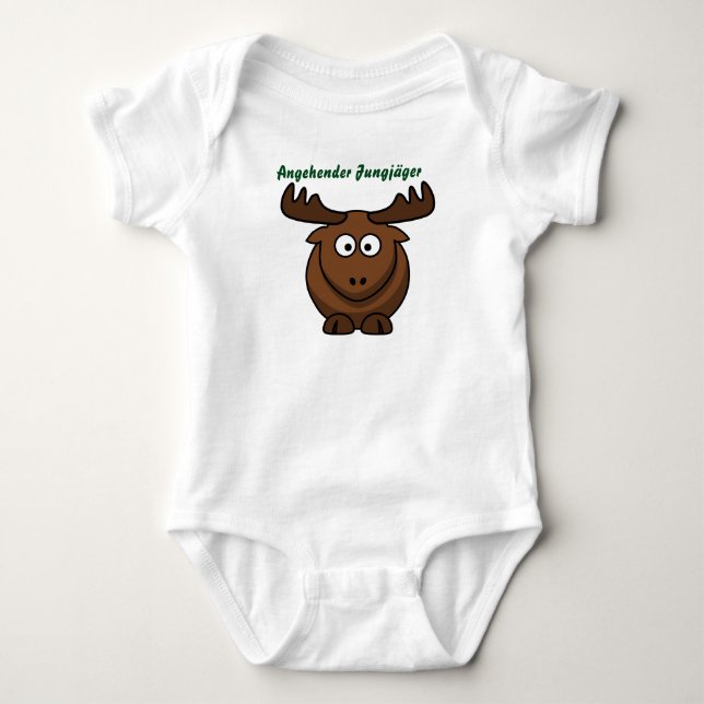 Strammpler for the approaching young hunter baby bodysuit (Front)