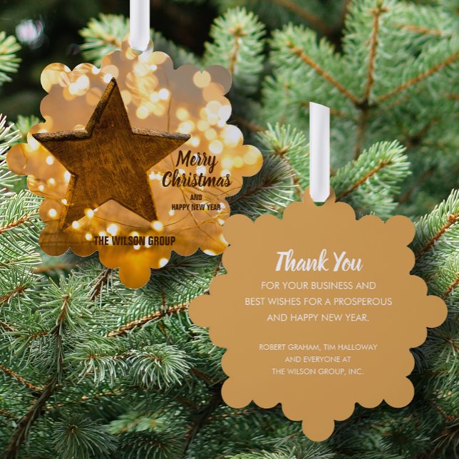 Strand of Christmas Lights Business Paper Ornament Card (Creator Uploaded)