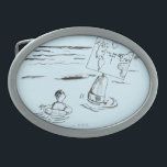 Stranded Belt Buckle<br><div class="desc">Artist: Thomas Valle | No caption: Man stranded in the middle of the ocean.</div>