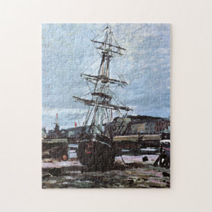 Stranded Boat in Fecamp Monet Fine Art Jigsaw Puzzle