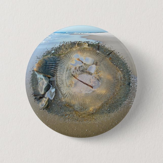 Stranded Jellyfish Series Coordinating Iems 2 Inch Round Button (Front)