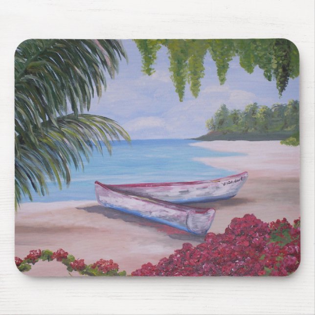Stranded on a Tropical Island Mouse Pad (Front)
