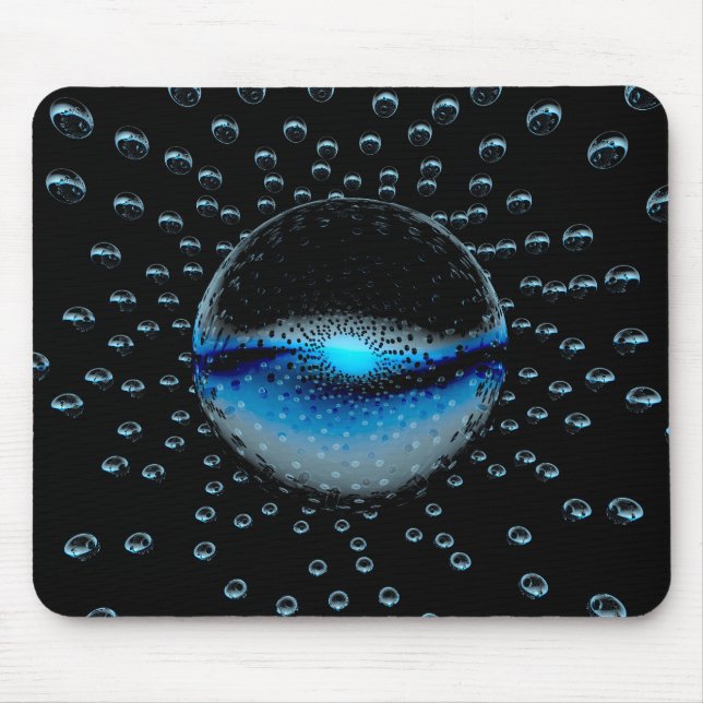 Strange Alien Orbs Emitting A Soft Blue Light Mouse Pad (Front)