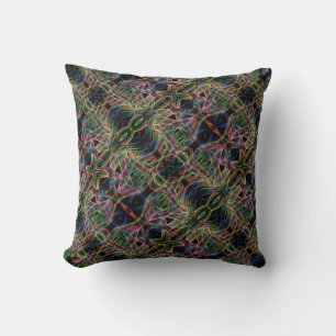 Strange and twist mirrored, opacity colourful line throw pillow