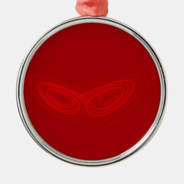 Strange Attractor - Fun Chaos Theory Physics Math Metal Ornament (Front)