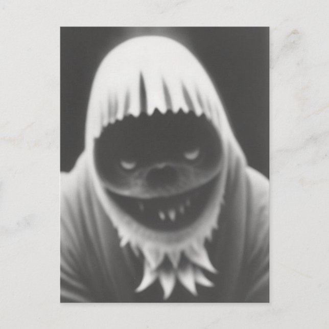Strange Bizarre Monster Halloween Postcard (Front)