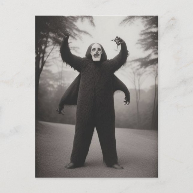 Strange Bizarre Monster Halloween Postcard (Front)
