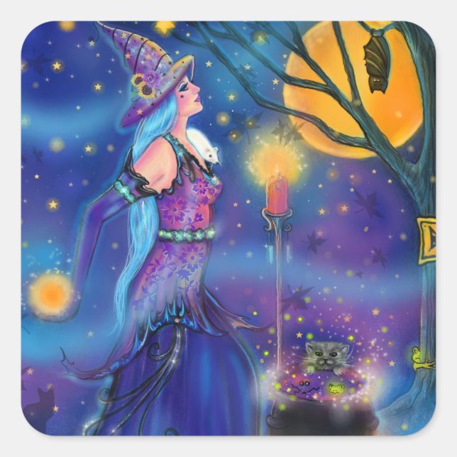 Strange Brew witch by Renee Lavoie  Square Sticker (Front)