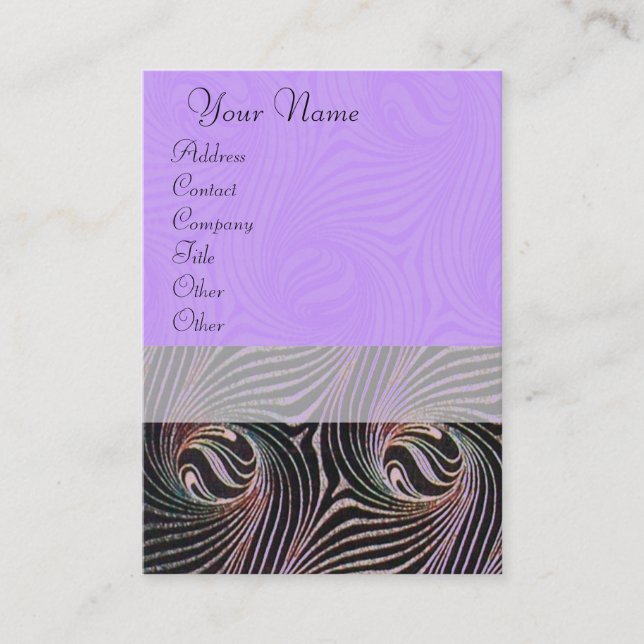 STRANGE CIRCLES AND SWIRLS Purple Brown Abstract Business Card (Front)
