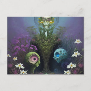 Strange Creatures At The Surreal Fantasy River Postcard