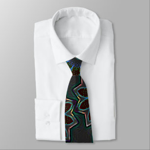 Strange dark circular ellipse with abstract leaves tie