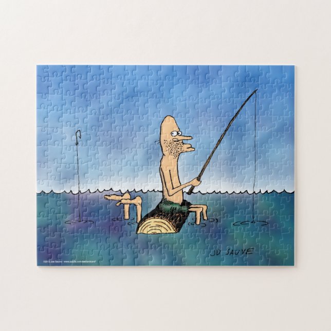 Strange Day Fishing Funny Cartoon Puzzle (Horizontal)