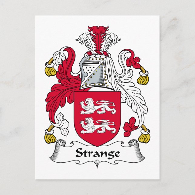 Strange Family Crest Postcard (Front)