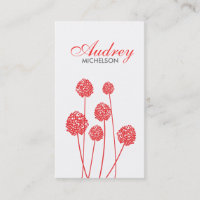 STRANGE FLOWERS WHITE/RED Business Card