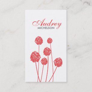 STRANGE FLOWERS WHITE/RED Business Card