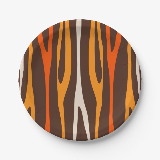 Strange Forest Minimal Modern Abstract Pattern Paper Plate (Front)