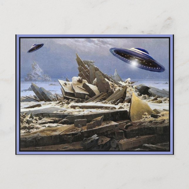 Strange Planet — UFO visit Postcard (Front)