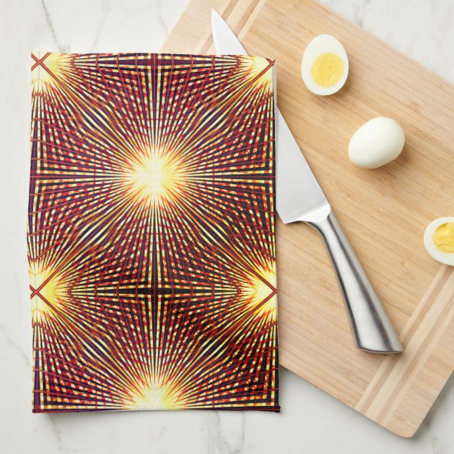 Strange repetition lines generating light circles  kitchen towel (Quarter Fold)