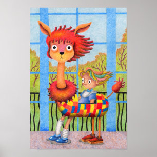 Strange scene of horseback riding. poster