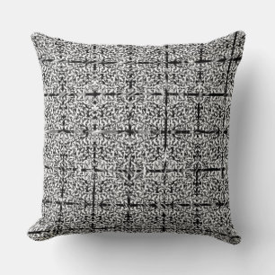 Strange shapes and scratches black and white? throw pillow