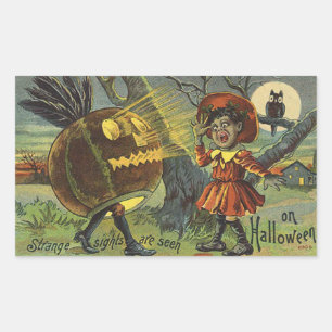 Strange Sights are Seen on Halloween Vintage Sticker