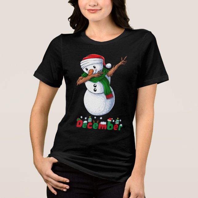 strange snowman dance Tri-Blend shirt (Front)