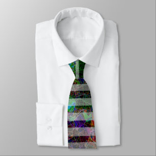 Strange stripes and colourful scratches and lines tie