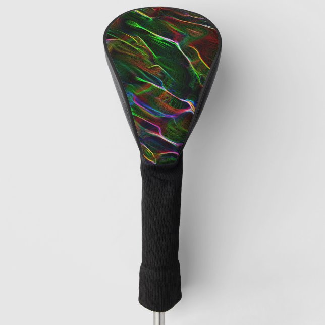 Strange tangle of coloured lines golf head cover (Front)