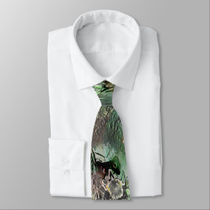 Strange texture in grey green with abstract skull tie
