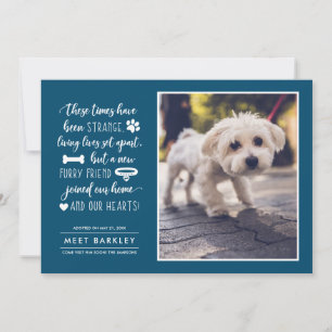 Strange Times New Pet Photo Faire-part Bleu