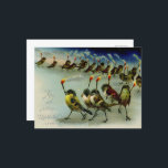 Strange Vintage Mob of Birds with Matches Postcard<br><div class="desc">A strange vintage Christmas card.</div>