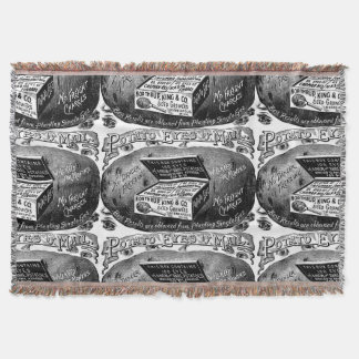 Strange vintage potato advert throw blanket
